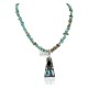 Certified Authentic .925 Sterling Silver Handmade Natural Turquoise Black Onyx Native American Necklace 24422-4-16070