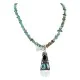 .925 Sterling Silver Handmade Natural Turquoise Black Onyx Native American Necklace 24422-4-16070
