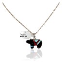 Handmade Navajo Sterling Silver Bear Necklace with Natural Turquoise Inlay