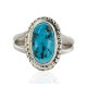 925 Sterling Silver Oval Handmade Certified Authentic Navajo Natural Turquoise Native American Ring  24429-1
