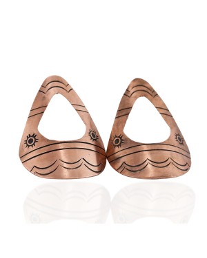 Handmade Certified Authentic Navajo Pure Copper Stud Native American Earrings 24435-1
