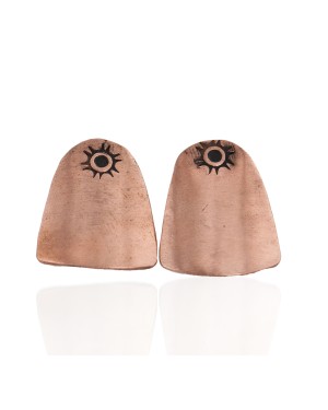 Handmade Certified Authentic Navajo Pure Copper Stud Native American Earrings 1 24436-6