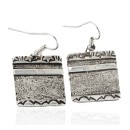 .925 Sterling Silver Handmade Certified Authentic Navajo Dangle Native American Earrings 24438-2