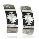 .925 Sterling Silver Handmade Certified Authentic Navajo Stud Native American Earrings 24438-3