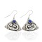 .925 Sterling Silver Handmade Certified Authentic Navajo Natural Lapis Dangle Native American Earrings 24439-3