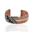 Handmade Certified Authentic Navajo Pure .925 Sterling Silver and Copper Native American Bracelet 24440-1