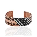 Handmade Navajo Pure .925 Sterling Silver and Copper Bracelet 24440-2