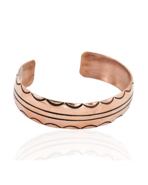 Handmade Certified Authentic Navajo Pure Copper Native American Bracelet 2 24451-7