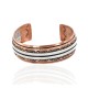 Handmade Certified Authentic Navajo Pure .925 Sterling Silver and Copper Native American Bracelet 24452-1