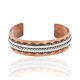 Handmade Certified Authentic Navajo Pure .925 Sterling Silver and Copper Native American Bracelet  24452-3