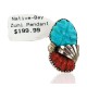 .925 Sterling Silver Certified Authentic Zuni Signed Coral Natural Turquoise Native American Pendant 24484