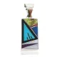 Navajo Rectangle .925 Sterling Silver Natural Multicolor Real Handmade Native American Inlaid Pendant 24490-15 Navajo Rectangle .925 Sterling Silver Natural Multicolor Real Handmade Native American Inlaid Pendant 24490-15