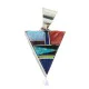 Navajo .925 Sterling Silver Triangle Natural Multicolor Real Handmade Native American Inlaid Pendant 24491-1 Navajo .925 Sterling Silver Triangle Natural Multicolor Real Handmade Native American Inlaid Pendant 24491-1