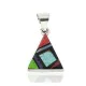 Navajo Triangle .925 Sterling Silver Natural Multicolor Real Handmade Native American Inlaid Pendant 24491-11 Navajo Triangle .925 Sterling Silver Natural Multicolor Real Handmade Native American Inlaid Pendant 24491-11