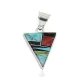 Navajo Triangle .925 Sterling Silver Natural Multicolor Real Handmade Native American Inlaid Pendant 24491-13