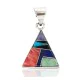 Navajo Triangle .925 Sterling Silver Natural Multicolor Real Handmade Native American Inlaid Pendant 24491-14 Navajo Triangle .925 Sterling Silver Natural Multicolor Real Handmade Native American Inlaid Pendant 24491-14