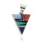 Triangle Navajo .925 Sterling Silver Natural Multicolor Real Handmade Native American Inlaid Pendant 24491-15