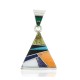 .925 Sterling Silver Certified Authentic Triangle Navajo Natural Multicolor Real Handmade Native American Inlaid Pendant 24491-16