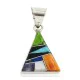 Triangle Navajo .925 Sterling Silver Natural Multicolor Real Handmade Native American Inlaid Pendant 24491-6 Triangle Navajo .925 Sterling Silver Natural Multicolor Real Handmade Native American Inlaid Pendant 24491-6