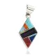 Navajo Rhombus .925 Sterling Silver Natural Multicolor Real Handmade Native American Inlaid Pendant 24491-7 Navajo Rhombus .925 Sterling Silver Natural Multicolor Real Handmade Native American Inlaid Pendant 24491-7