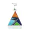 Navajo Triangle .925 Sterling Silver Natural Multicolor Real Handmade Native American Inlaid Pendant 24491-8