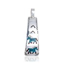 Horse Pendant in 925 Sterling Silver with Turquoise and Coral – 24541-2