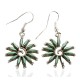 Certified Authentic Handmade Zuni Petit Point .925 Sterling Silver Dangle Native American Earrings Natural Turquoise 27119