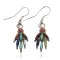 Handmade Zuni .925 Sterling Silver Natural Multicolor Dangle Native American Earrings 27137