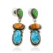 Certified Authentic Handmade Navajo .925 Sterling Silver Natural Turquoise Gaspeite Spiny Oyster Native American Dangle Earrings 27161-2