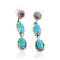 Handmade Navajo .925 Sterling Silver Natural Turquoise Purple Spiny Oyster Native American Dangle Earrings 27162-4