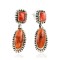 Certified Authentic Handmade Navajo .925 Sterling Silver Natural Spiny Oyster Native American Dangle Earrings  27163-1