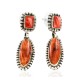 Certified Authentic Handmade Navajo .925 Sterling Silver Natural Spiny Oyster Native American Dangle Earrings  27163-1