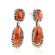 Handmade Navajo .925 Sterling Silver Natural Spiny Oyster Native American Dangle Earrings 27163-1