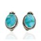Certified Authentic Handmade Navajo .925 Sterling Silver Natural Turquoise Clip Native American Earrings 27163-11