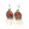 Handmade Navajo .925 Sterling Silver Natural Spiny Oyster Native American Dangle Earrings 27163-3