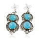 Certified Authentic Handmade Navajo .925 Sterling Silver Natural Turquoise Native American Dangle Earrings 27163-4