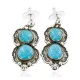 Handmade Navajo .925 Sterling Silver Natural Turquoise Native American Dangle Earrings 27163-4 Handmade Navajo .925 Sterling Silver Natural Turquoise Native American Dangle Earrings 27163-4