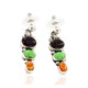 Certified Authentic Handmade Navajo .925 Sterling Silver Dangle Natural Sugilite Gaspeite Spiny Oyster Native American Earrings 27165-3