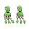Certified Authentic Handmade Navajo .925 Sterling Silver Dangle Native American Earrings Natural Gaspeite 27166-4