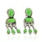Handmade Navajo .925 Sterling Silver Dangle Native American Earrings Natural Gaspeite 27166-4