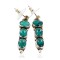 Certified Authentic Handmade Navajo .925 Sterling Silver Dangle Native American Earrings Natural Turquoise 27167-10