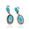 Certified Authentic Handmade Navajo .925 Sterling Silver Dangle Native American Earrings Natural Turquoise 27167-2