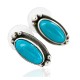 Certified Authentic Handmade Navajo .925 Sterling Silver Stud Native American Earrings Natural Turquoise 27168-2