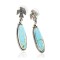 Certified Authentic Eagle Handmade Navajo .925 Sterling Silver Dangle Native American Earrings Natural Turquoise 27173