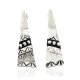 .925 Sterling Silver Handmade Navajo Stud Native American Earrings 27177-2