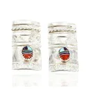 .925 Sterling Silver Handmade Navajo Inlaid Natural Turquoise Multicolor Stud Native American Earrings 27177-4