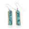 Handmade Certified Authentic Nickel .925 Sterling Silver Hook Navajo Natural Turquoise Dangle Native American Earrings 27184-2