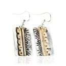 12kt Gold Filled and .925 Sterling Silver Handmade MOUNTAIN Navajo Dangle Native American Earrings 27185-1