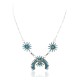 Petit Point Handmade Certified Authentic Zuni .925 Sterling Silver Natural Turquoise Native American Necklace 27203