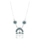 Petit Point Handmade Certified Authentic Zuni .925 Sterling Silver Natural Turquoise Native American Necklace 27204